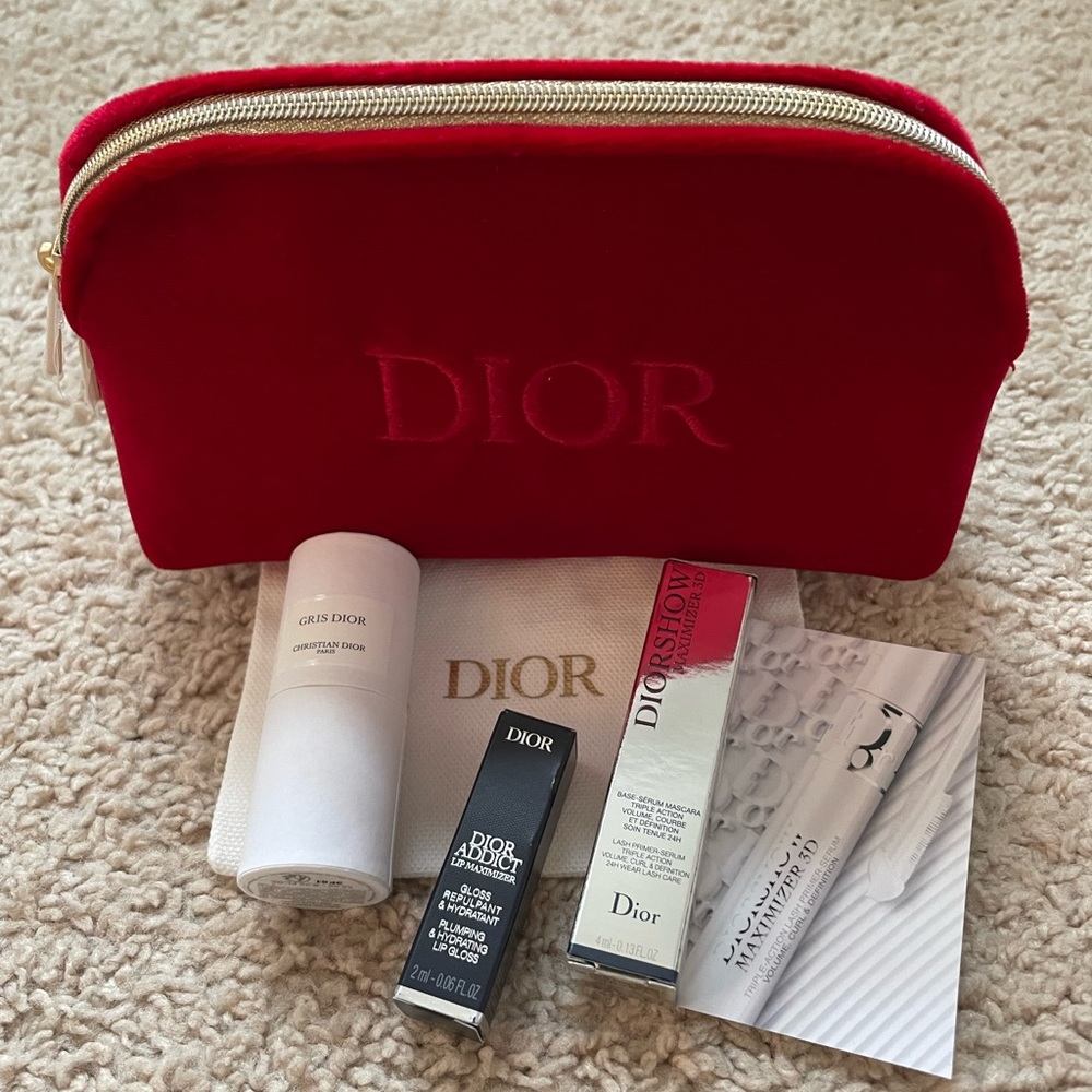 DIOR Christian Dior Miniature Beauty + Pouch: Perfume, Lip Maximizer, Lash Serum